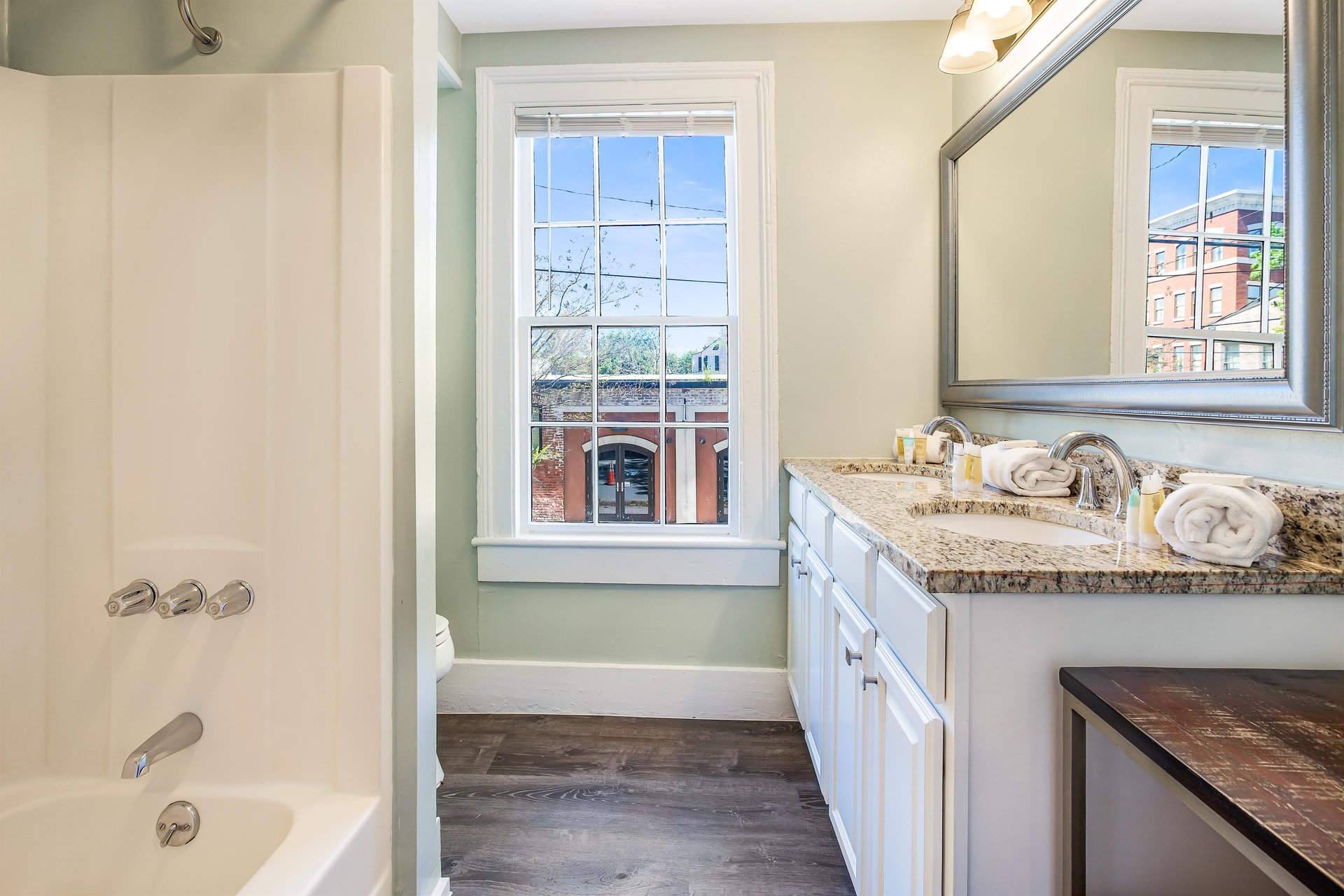 Boasting with natural light, youll find this space perfect for getting ready for your Savannah adventure.