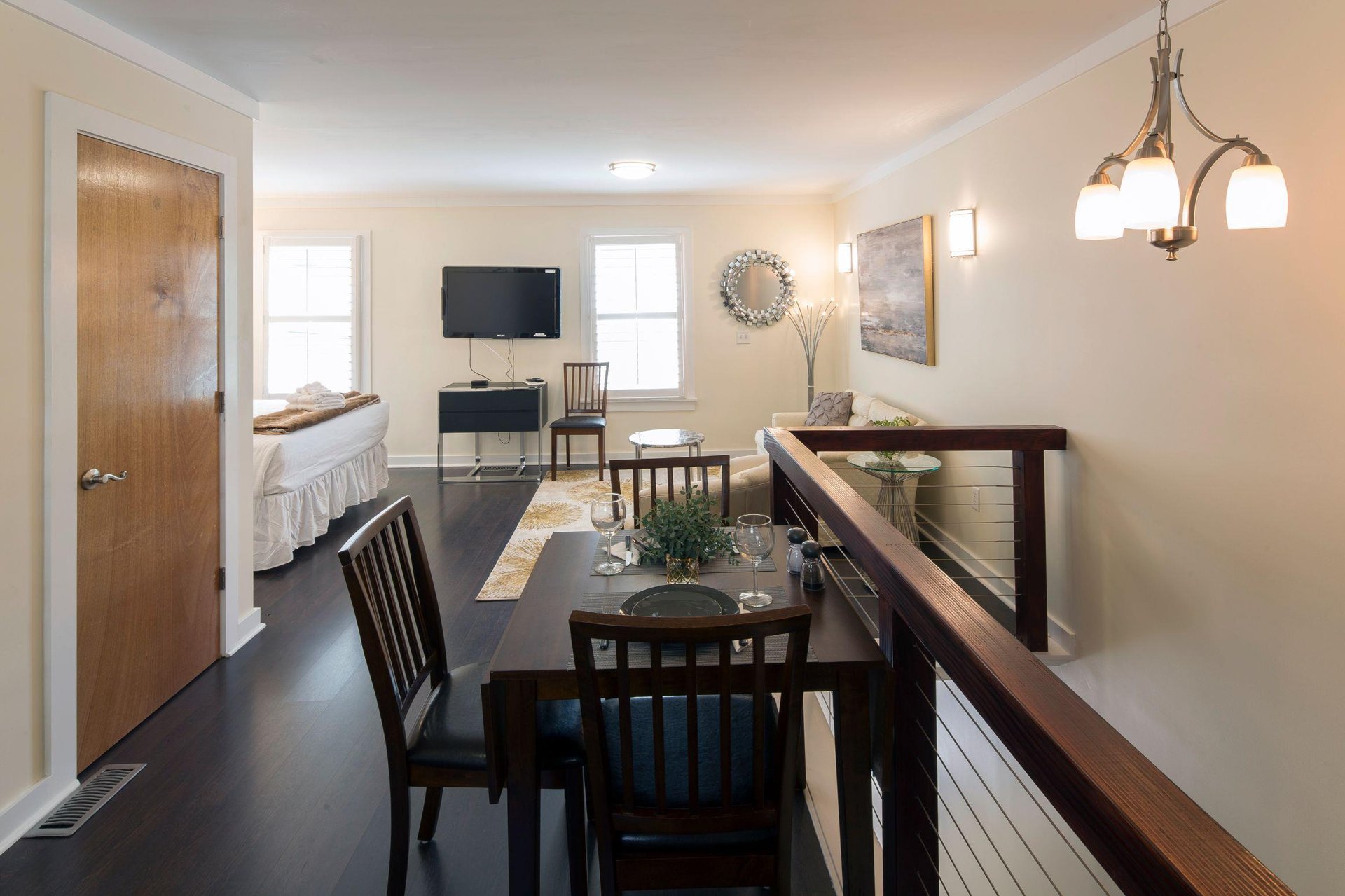 A designated eating space, perfect for homecooked meals or a work place.