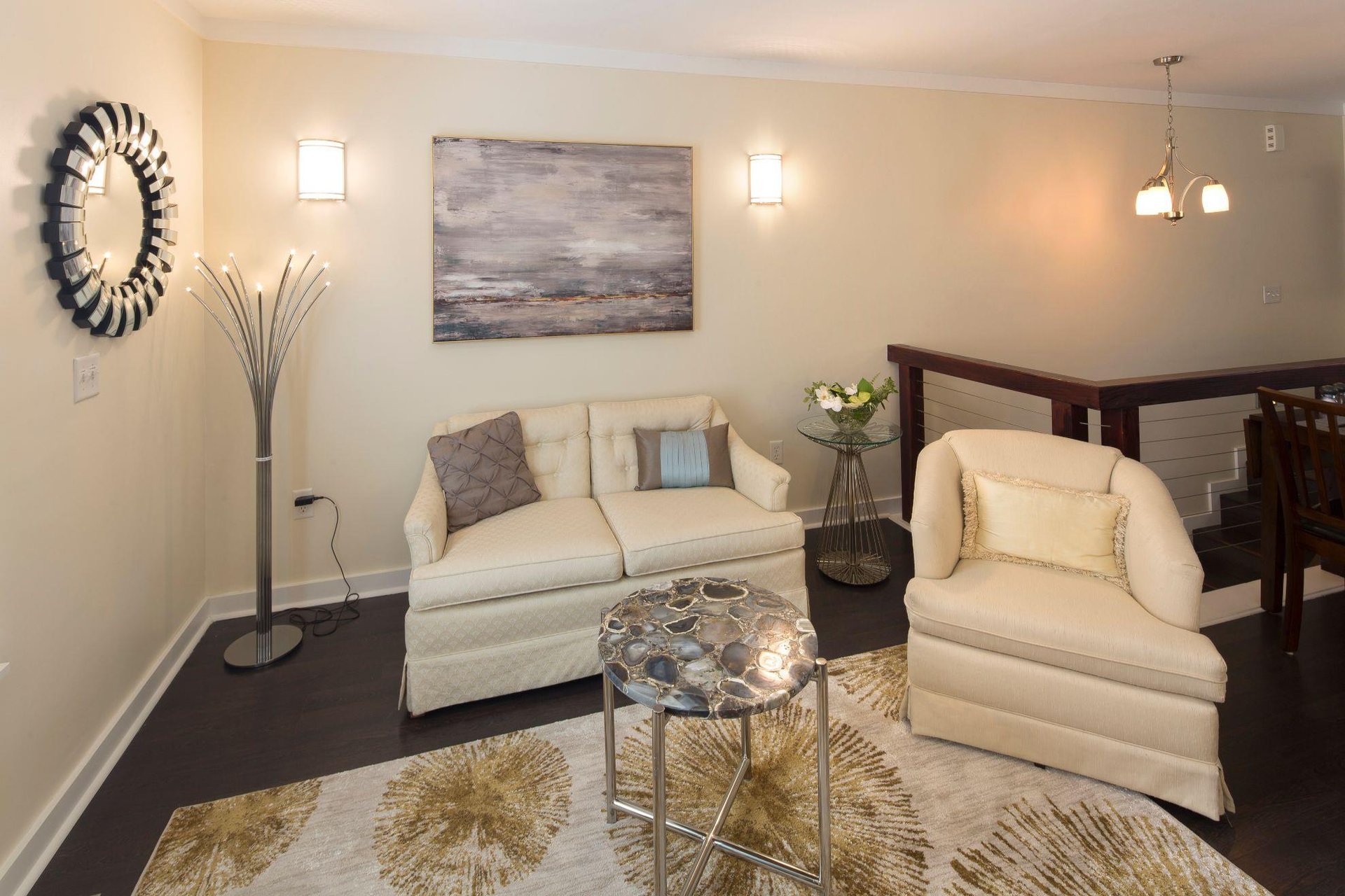 Cozy up at the end of the day on this plush love seat and enjoy your favorite shows.