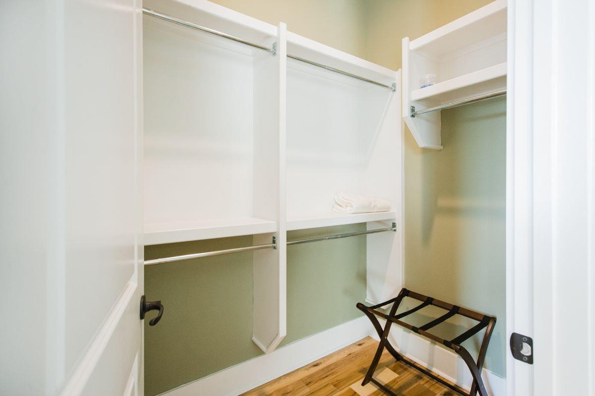 Tucked in the corner, your spacious walkin closet.