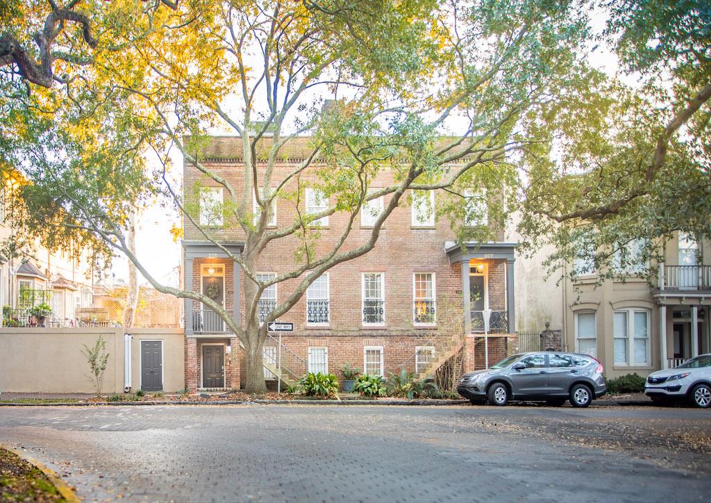 This unit is located on the upper left of this 1853 duplex.