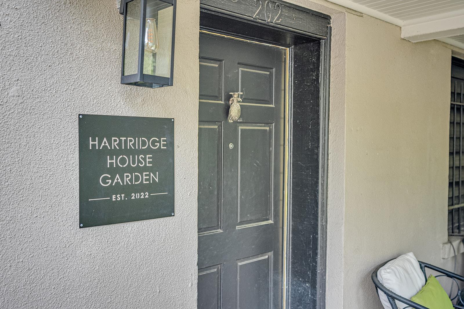Heading down to the ground level, guests will find access to the garden apartment from the front exterior.