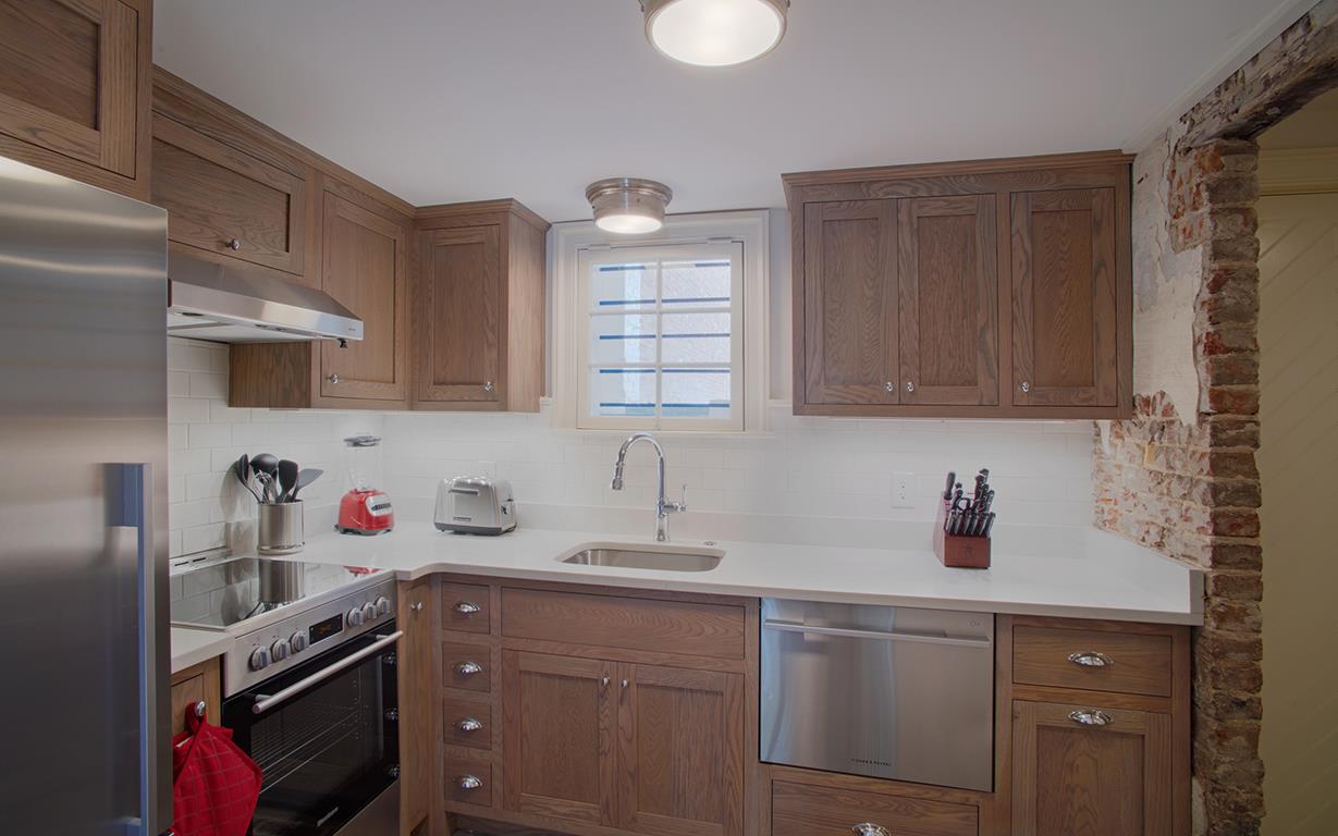 An identical kitchen with highend appliances are offered.
