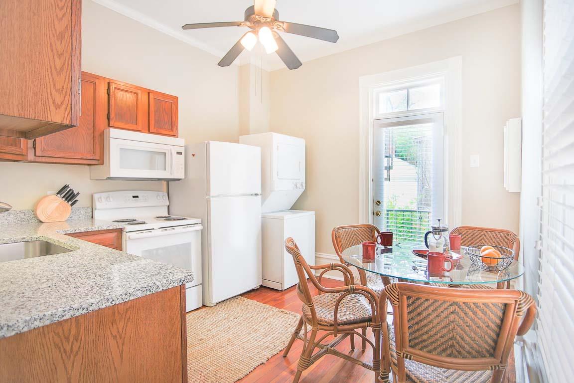 View of the kitchen.