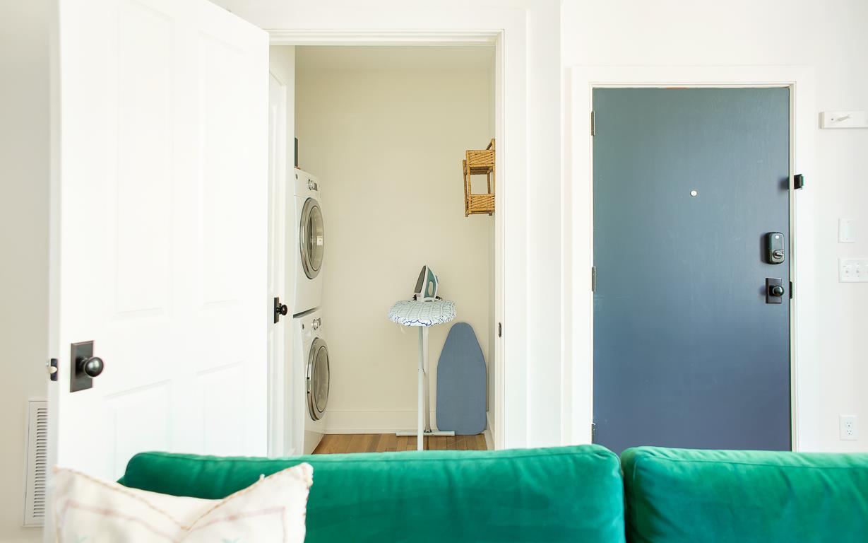 The laundry room has all the essentials you need to look your best while you explore the town