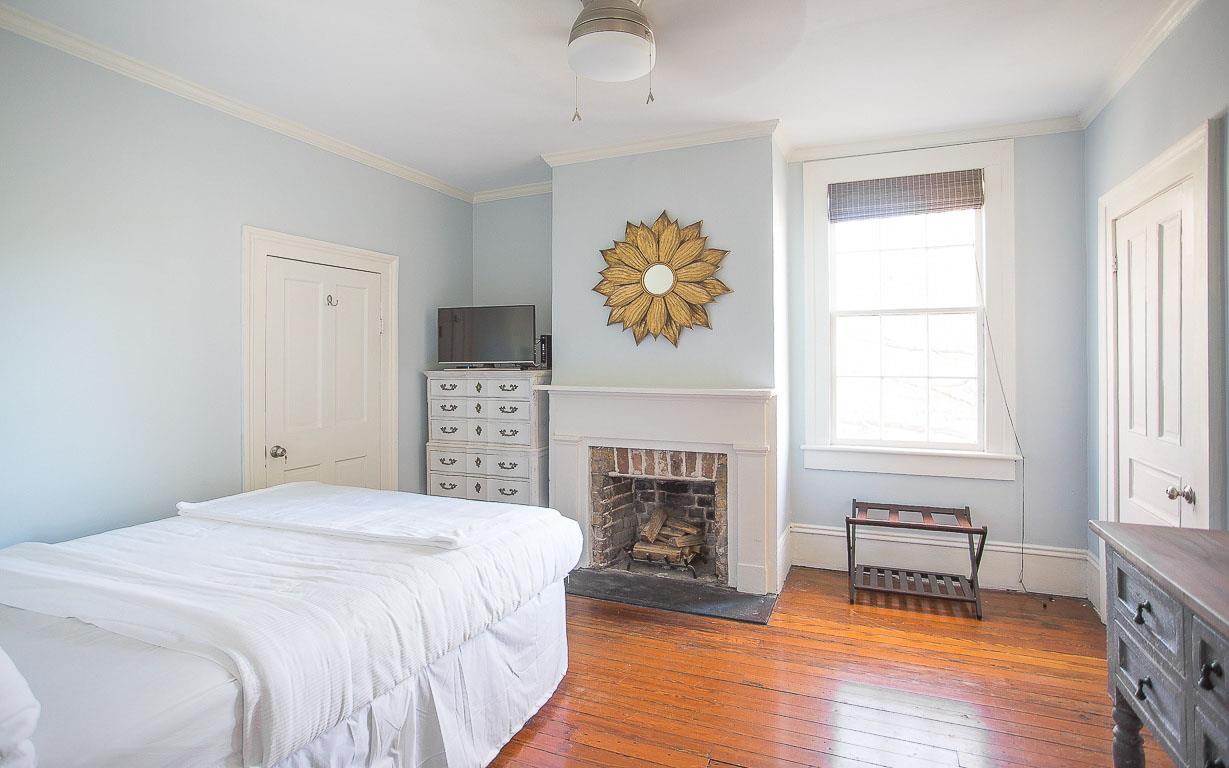 The first guest room is upstairs.