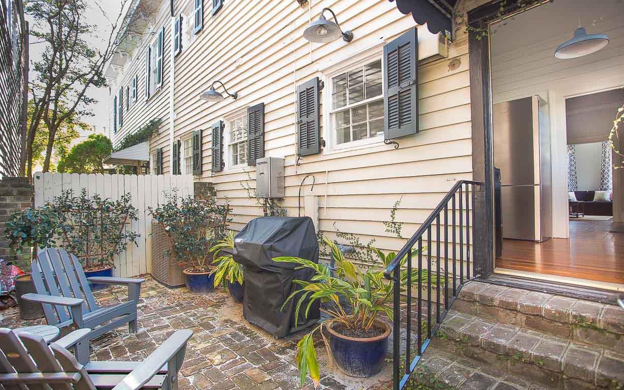 View of the private courtyard off the kitchen.