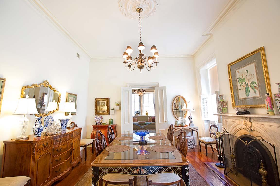 The dining room opens up to the living room.