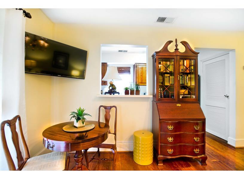 Looking into kitchen from dining area.
