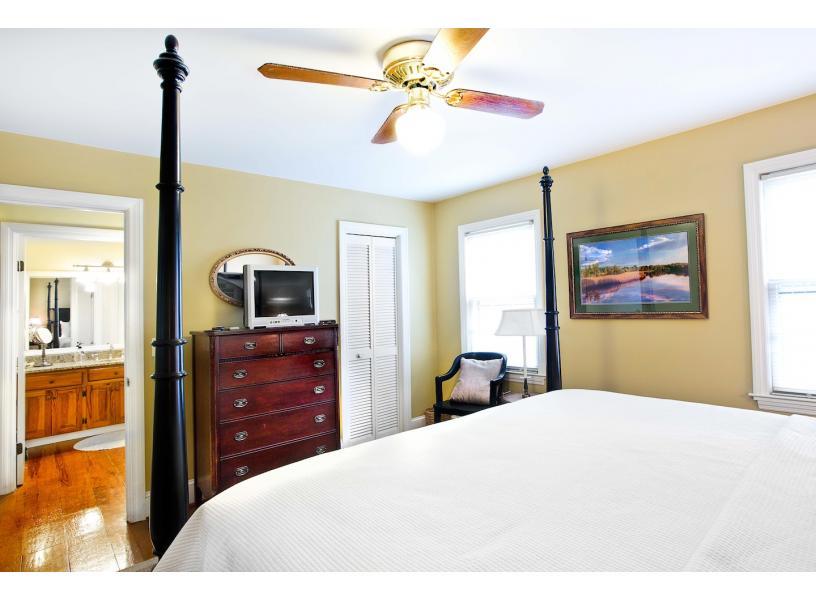 Bedroom looking into the full bath.