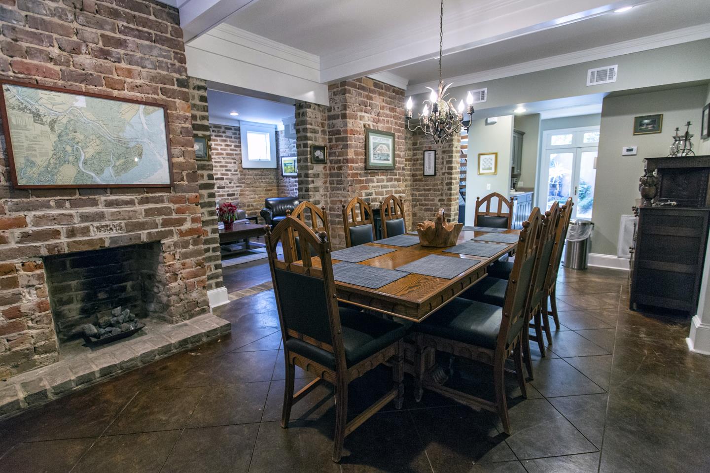 The open floor plan into the dining room generates a conversation that everyone can be part of.