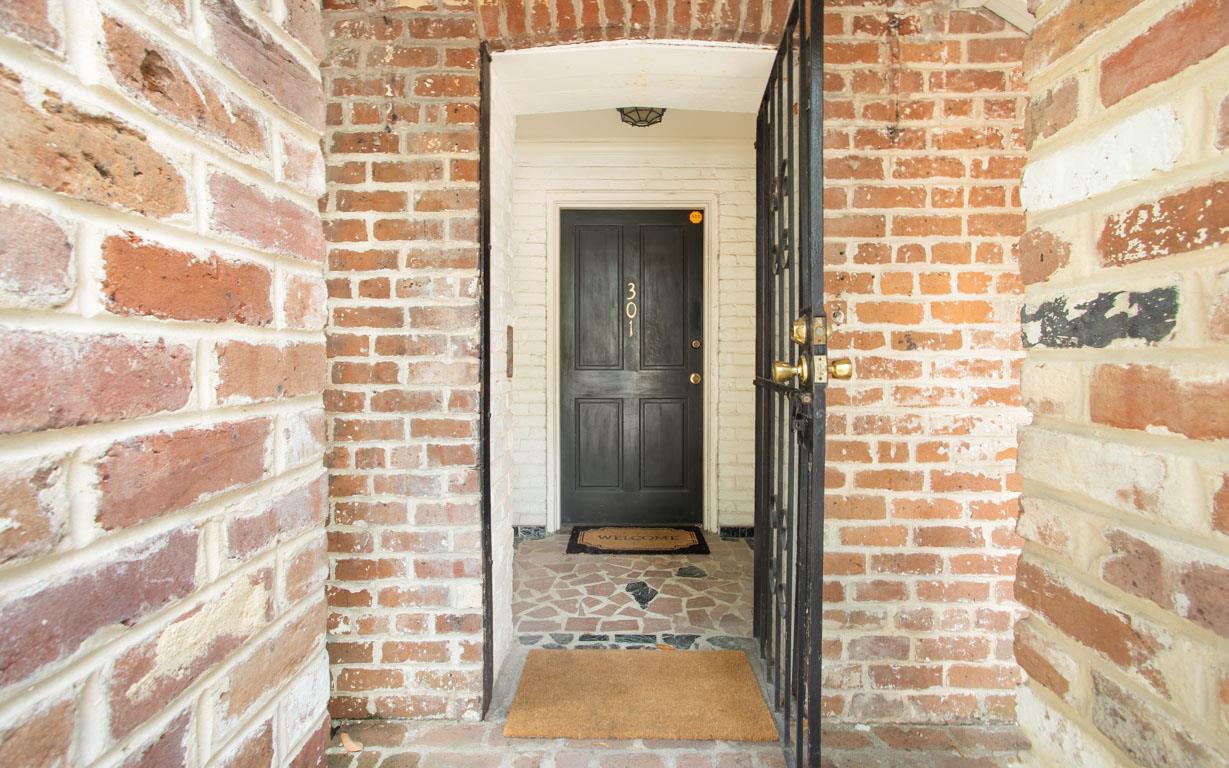 This home has an exterior foyer for additional security.