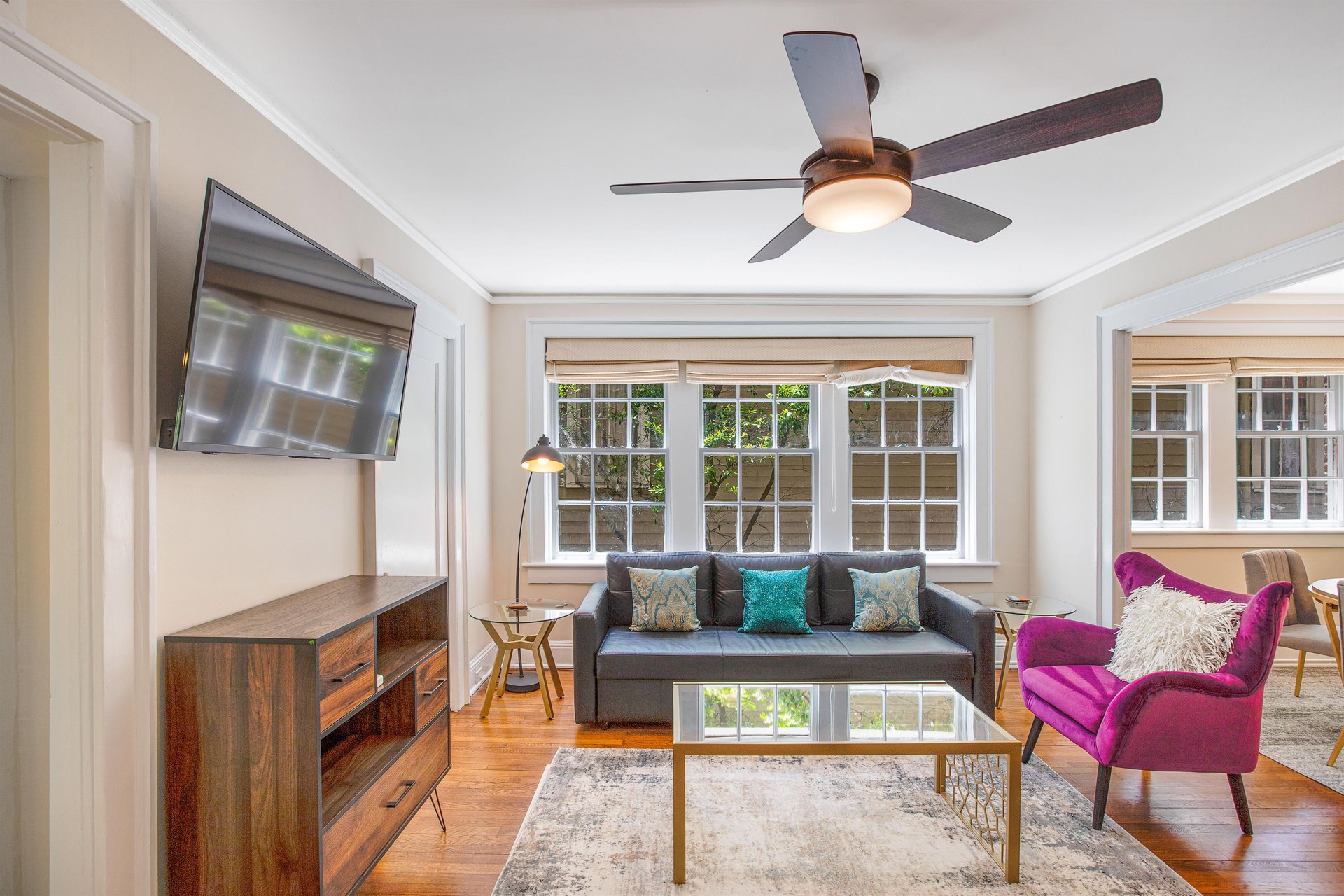 Tastefully furnished, with upgraded finishes, this space is a perfect combination of historic and modern.