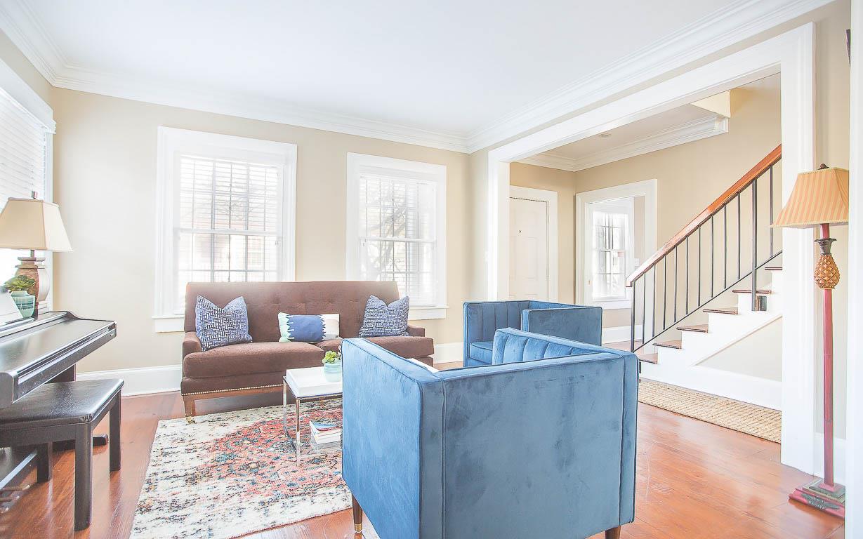 Enjoy catching up in the bright and cozy parlor room.