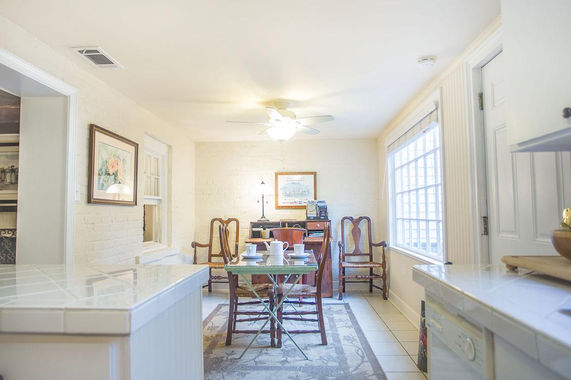 View of the dining area leading into the kitchen.