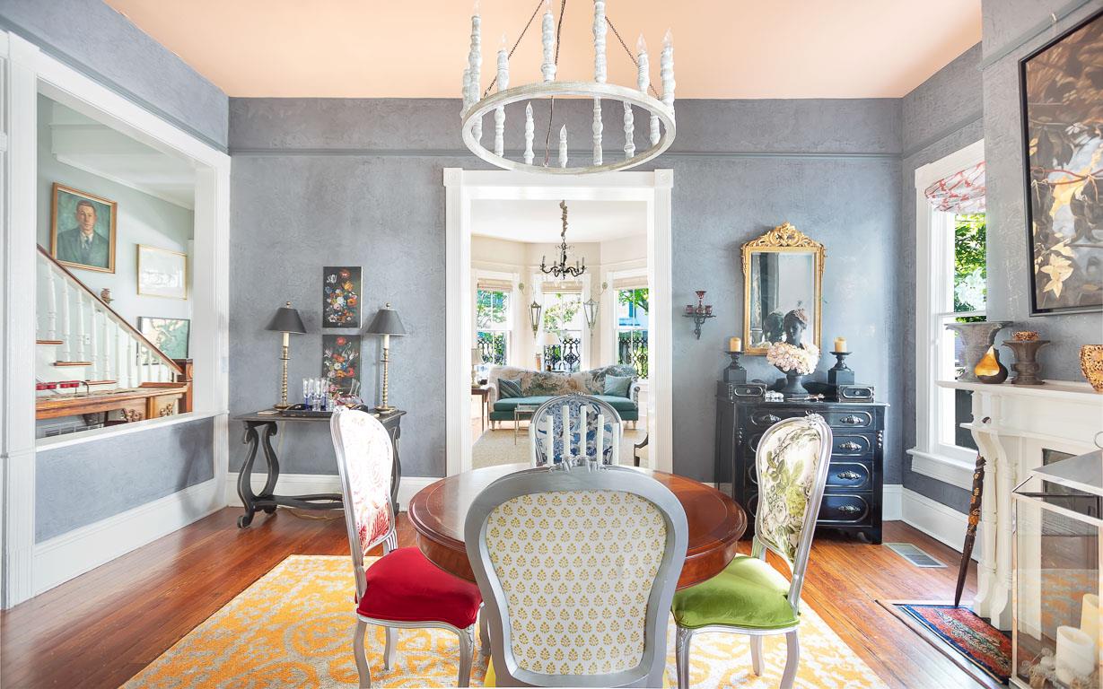 View of the dining room into the parlor.