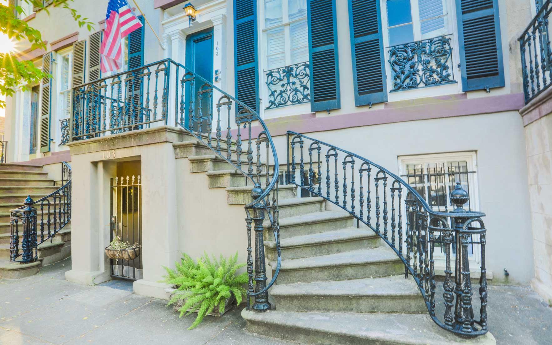 Stay in one of Savannah39s charming town homes