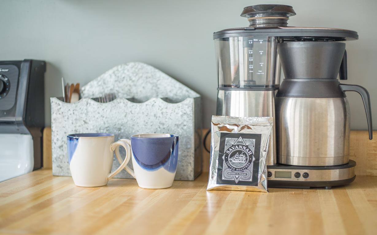 Enjoy a taste of locallybrewed Savannah Coffee Roasters coffee.