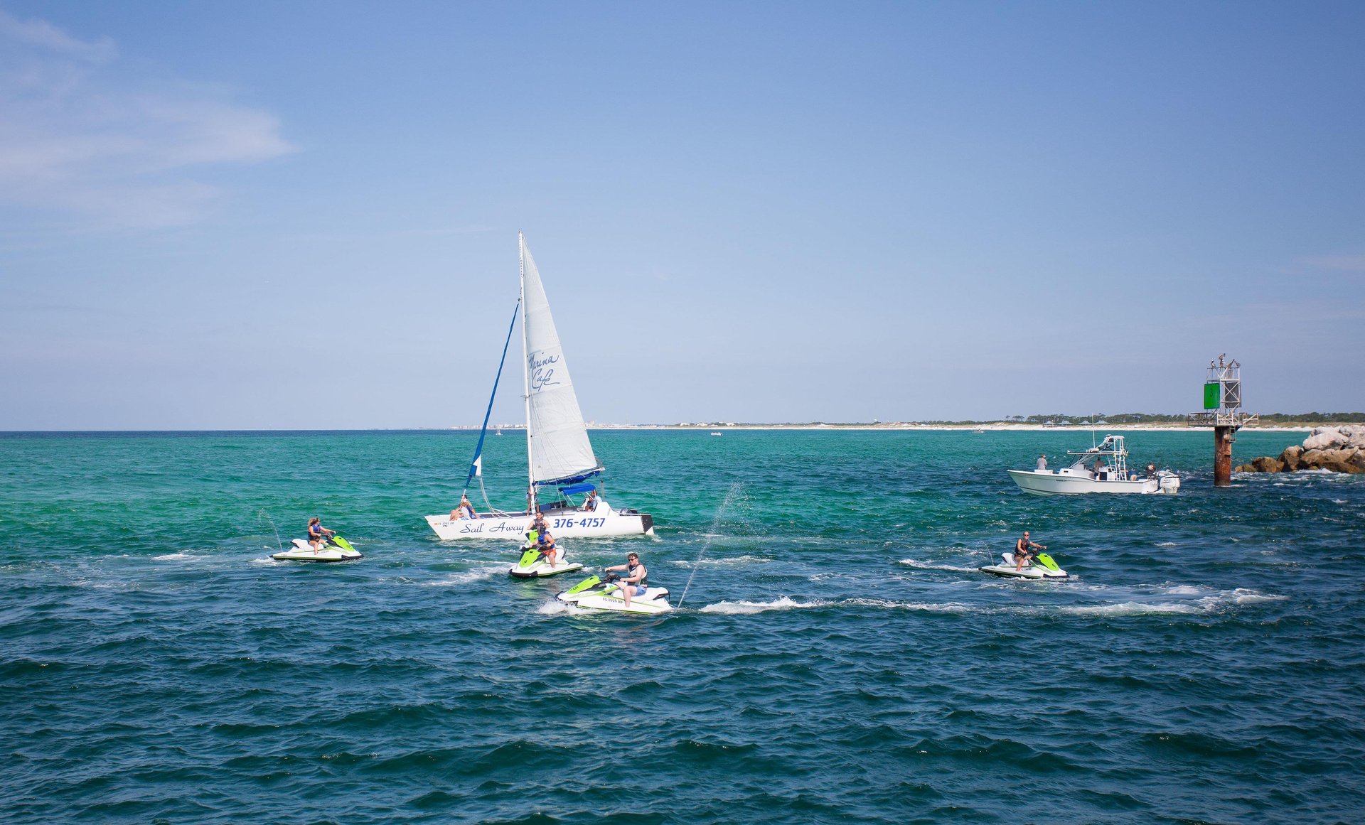 Jet skies in the Gulf near the Destin beaches