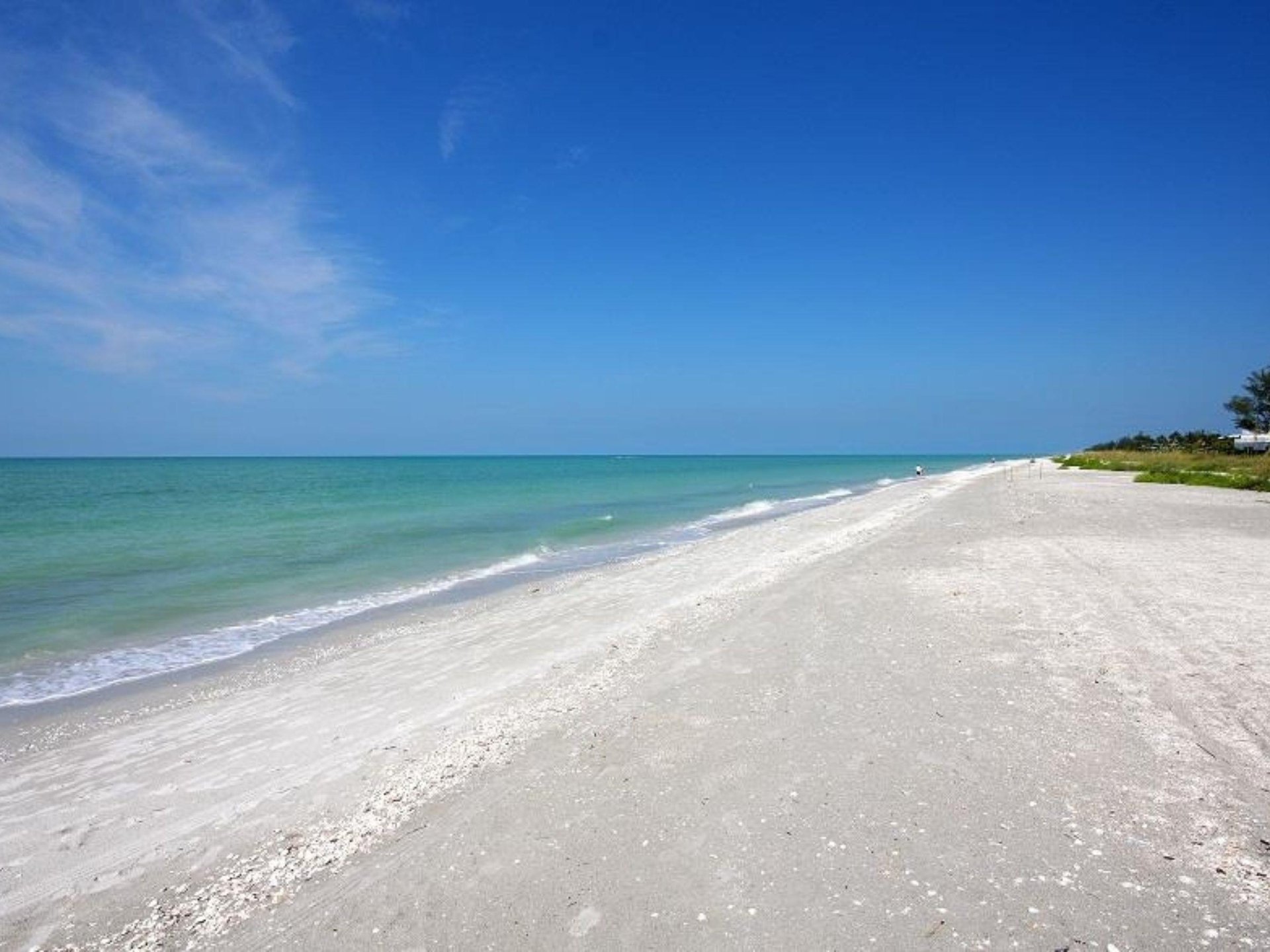 A view down the beach on Sanibel Island