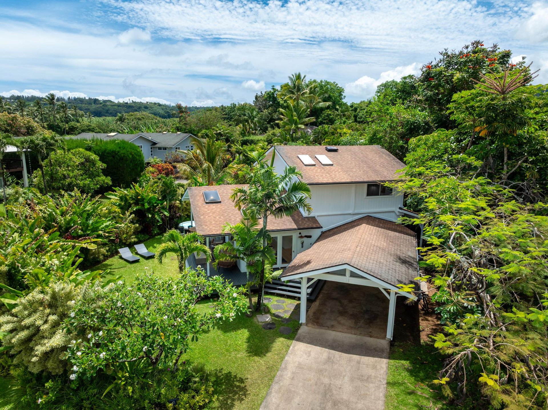 Aerial view of the home