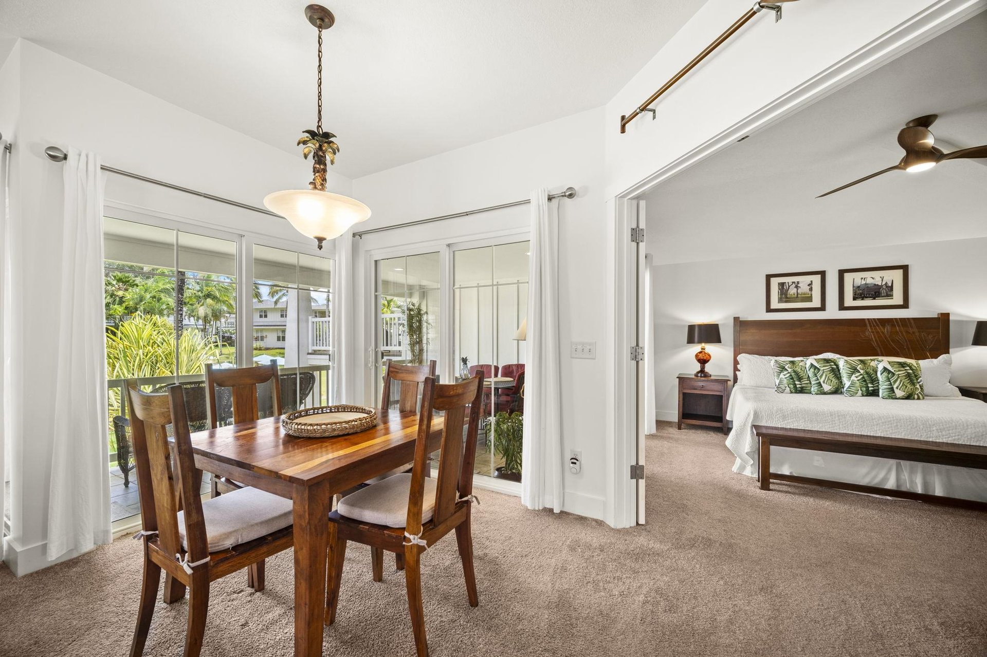 Master bedroom opens to the dining area