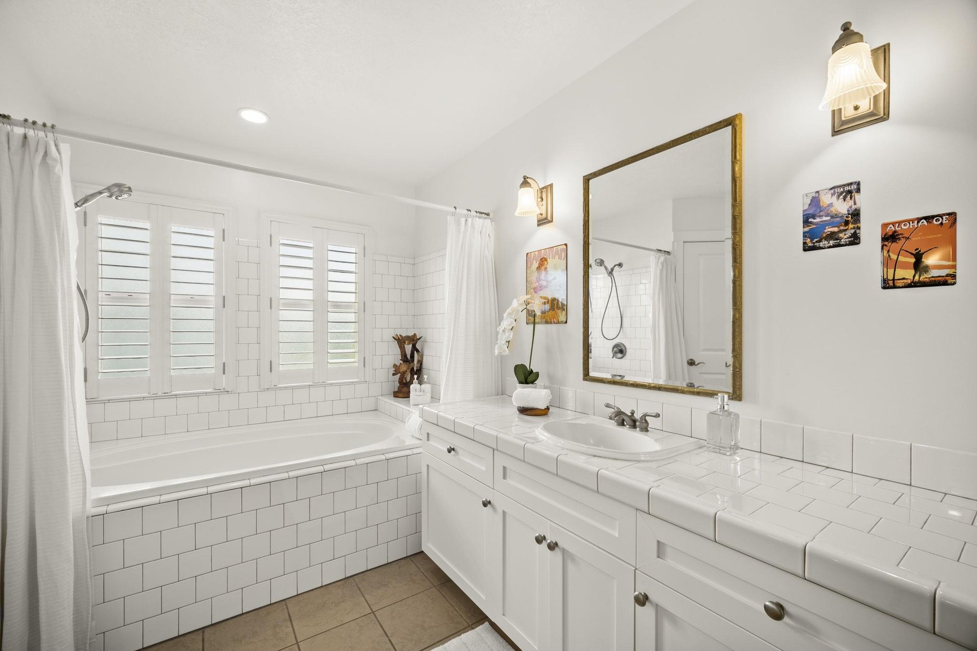 Separate sinks with lots of counter space