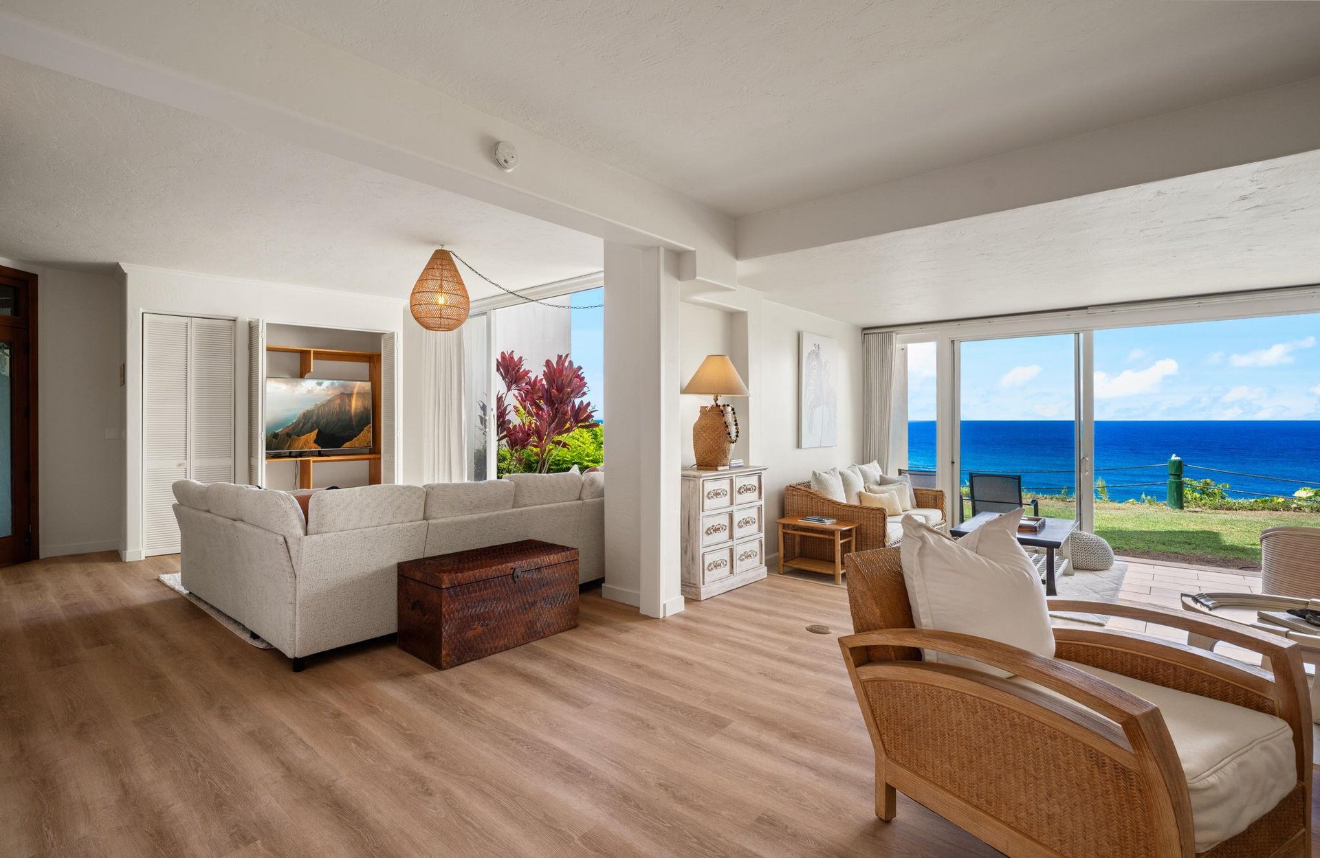 The other living rooms has a tv hidden in the closet