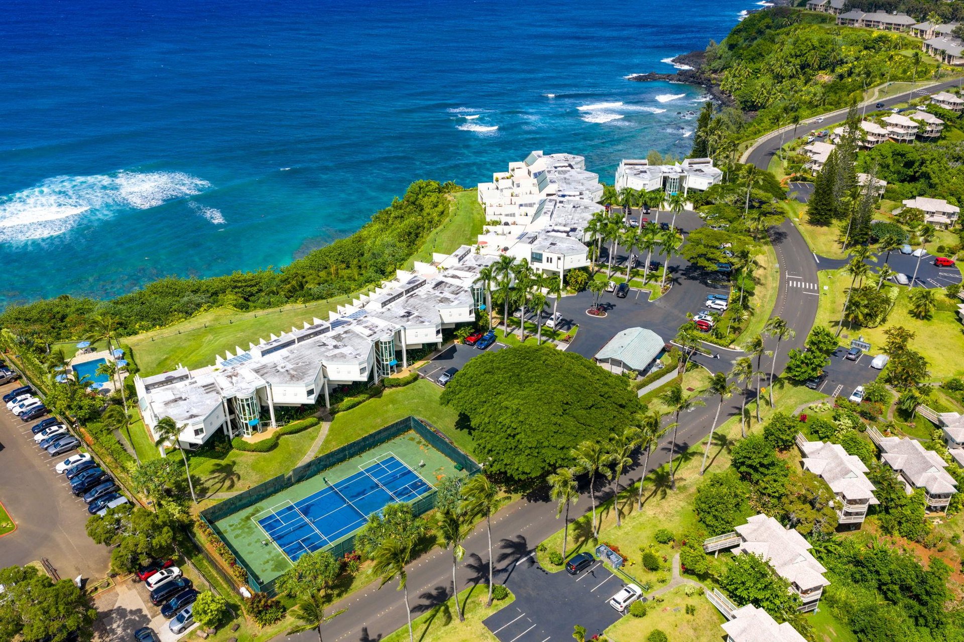 Aerial View with Tennis courts