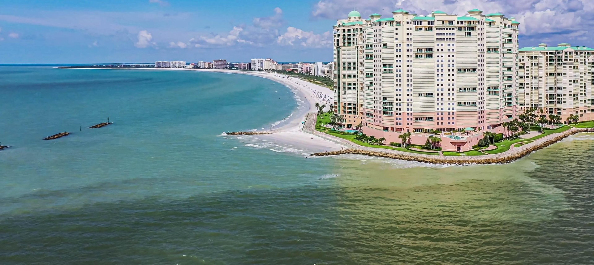 aerial of marco island condo rentals
