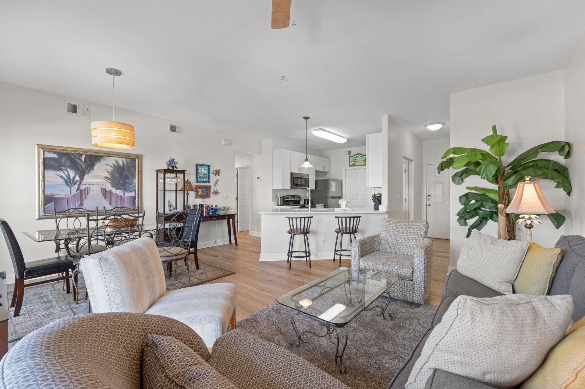 Living room and dining area