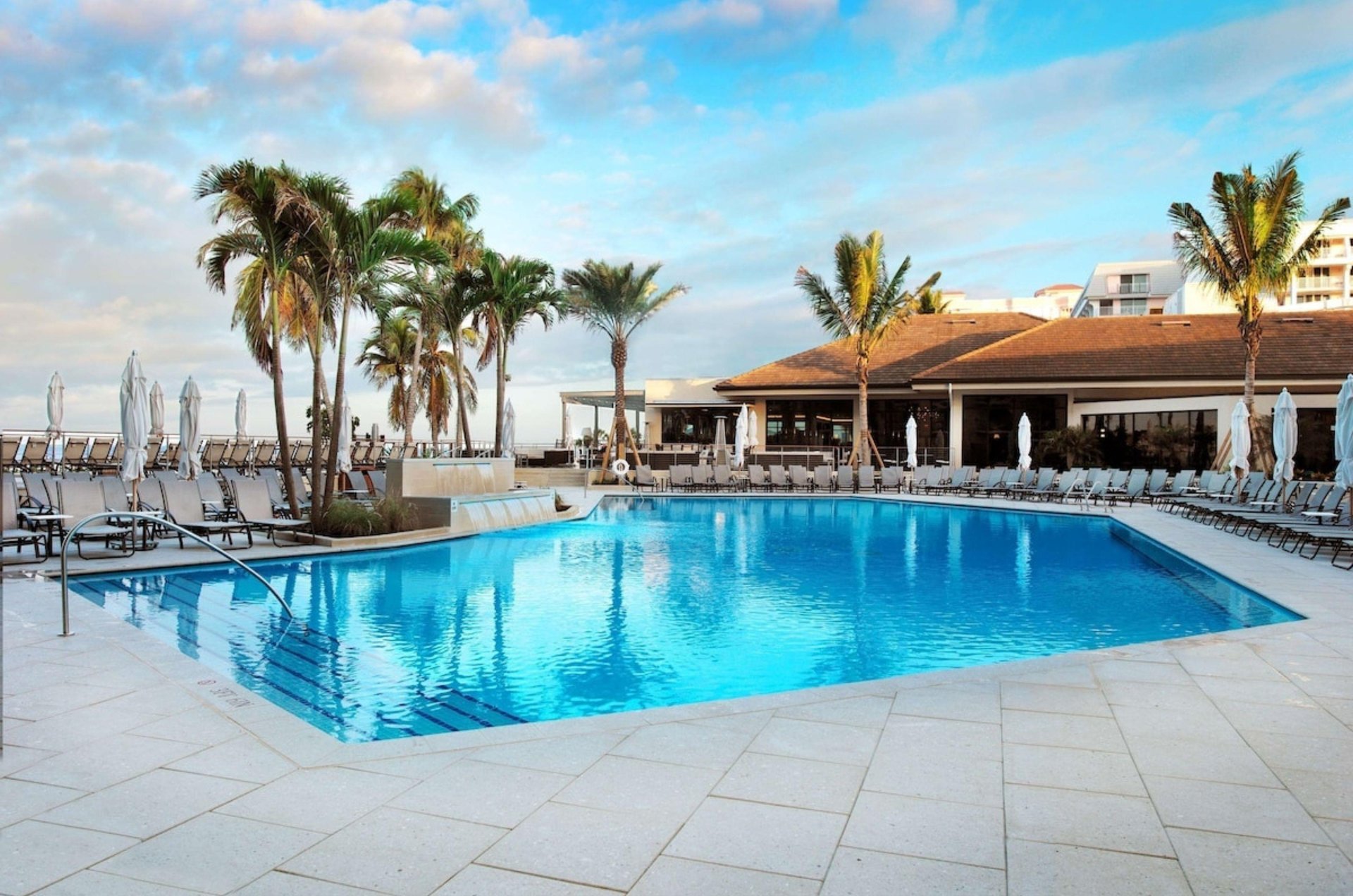 The resorts beachfront pool on Marco Island, Florida