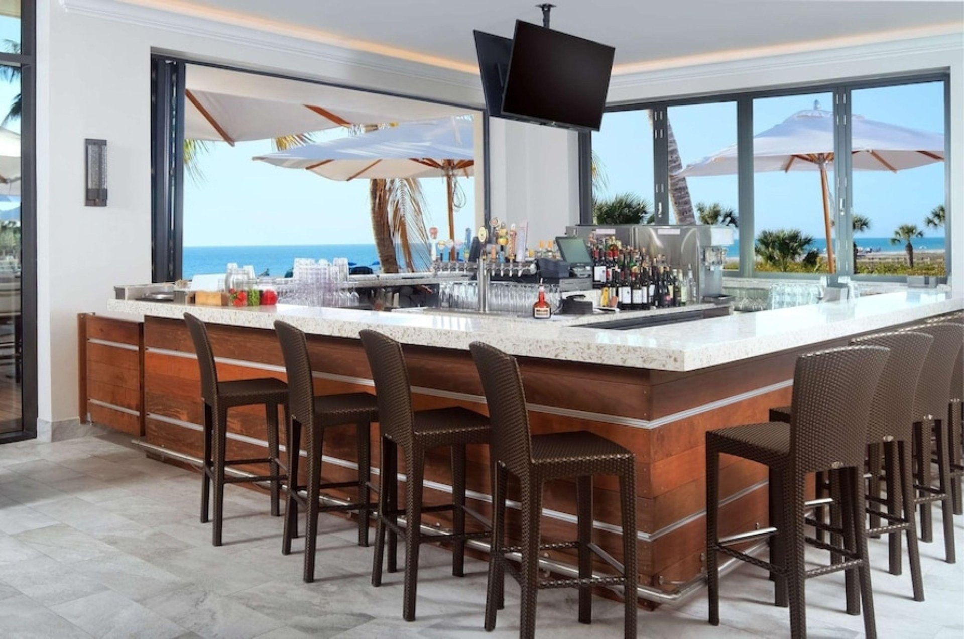 The beachside bar at the resort and spa in Florida
