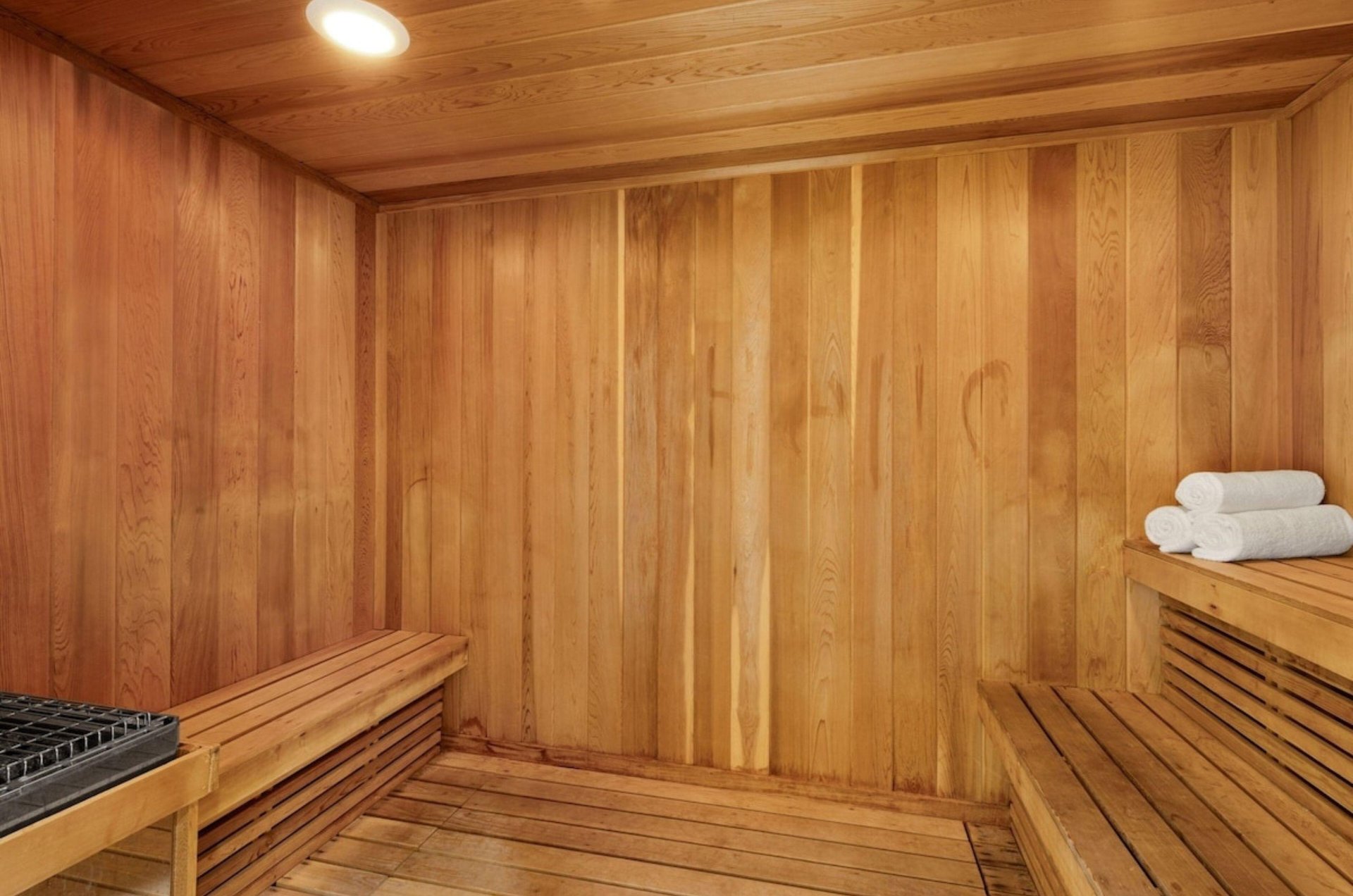The interior of the sauna