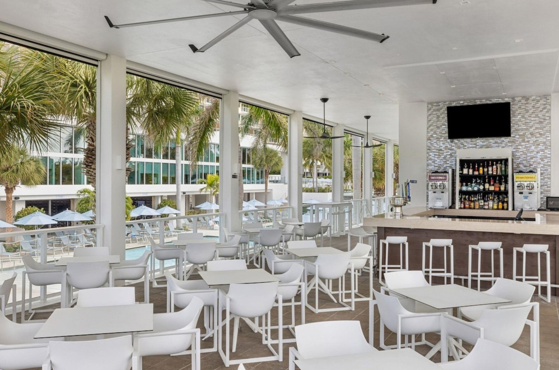 The poolside snack bar at Marriotts Crystal Shores on Marco Island, Florida
