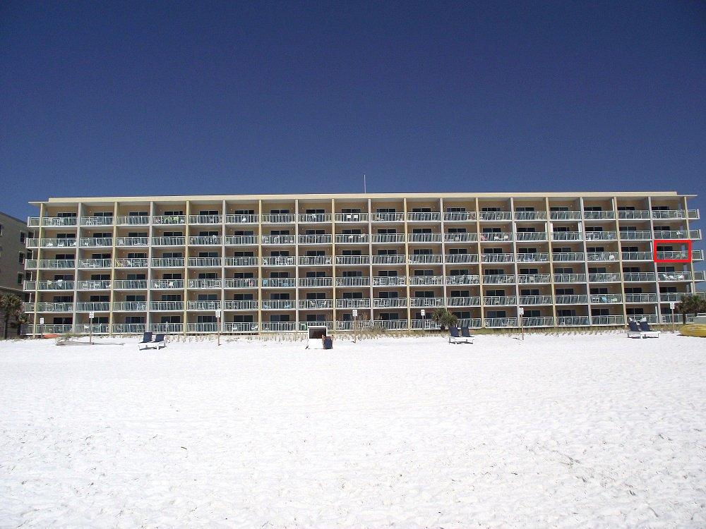 Red square indicates location of unit balcony