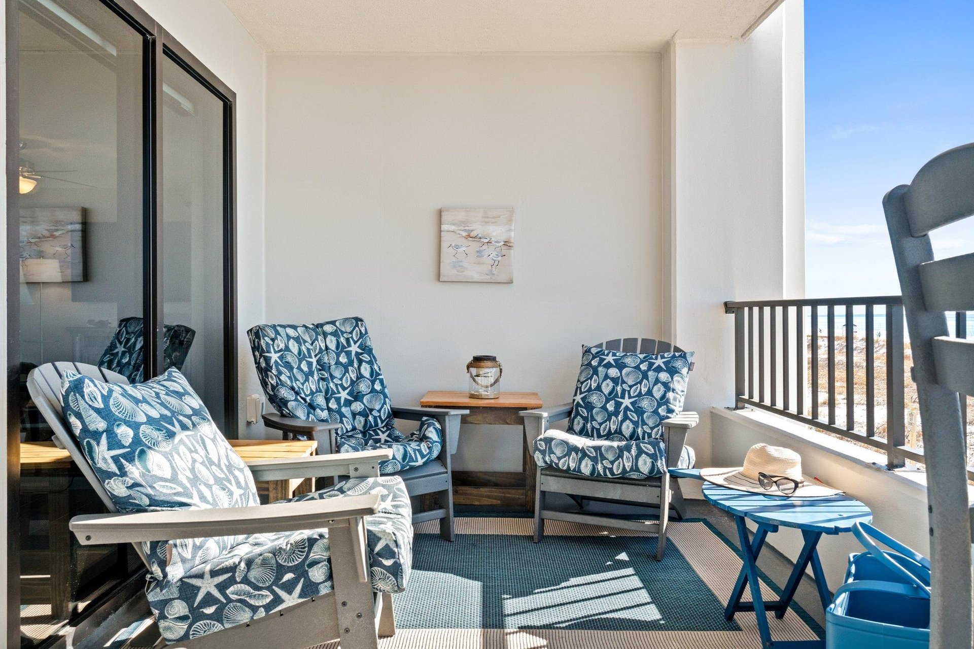 Comfortable furnishings on the balcony, makes relaxing all the more enjoyable