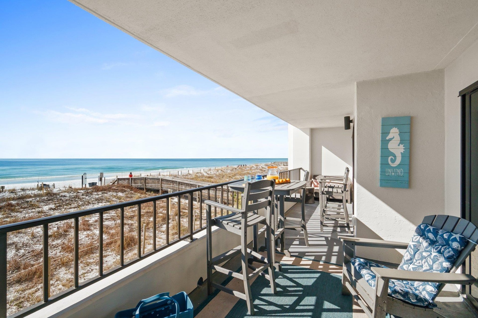 LOTS of nice furniture adorns the balcony in SD 205