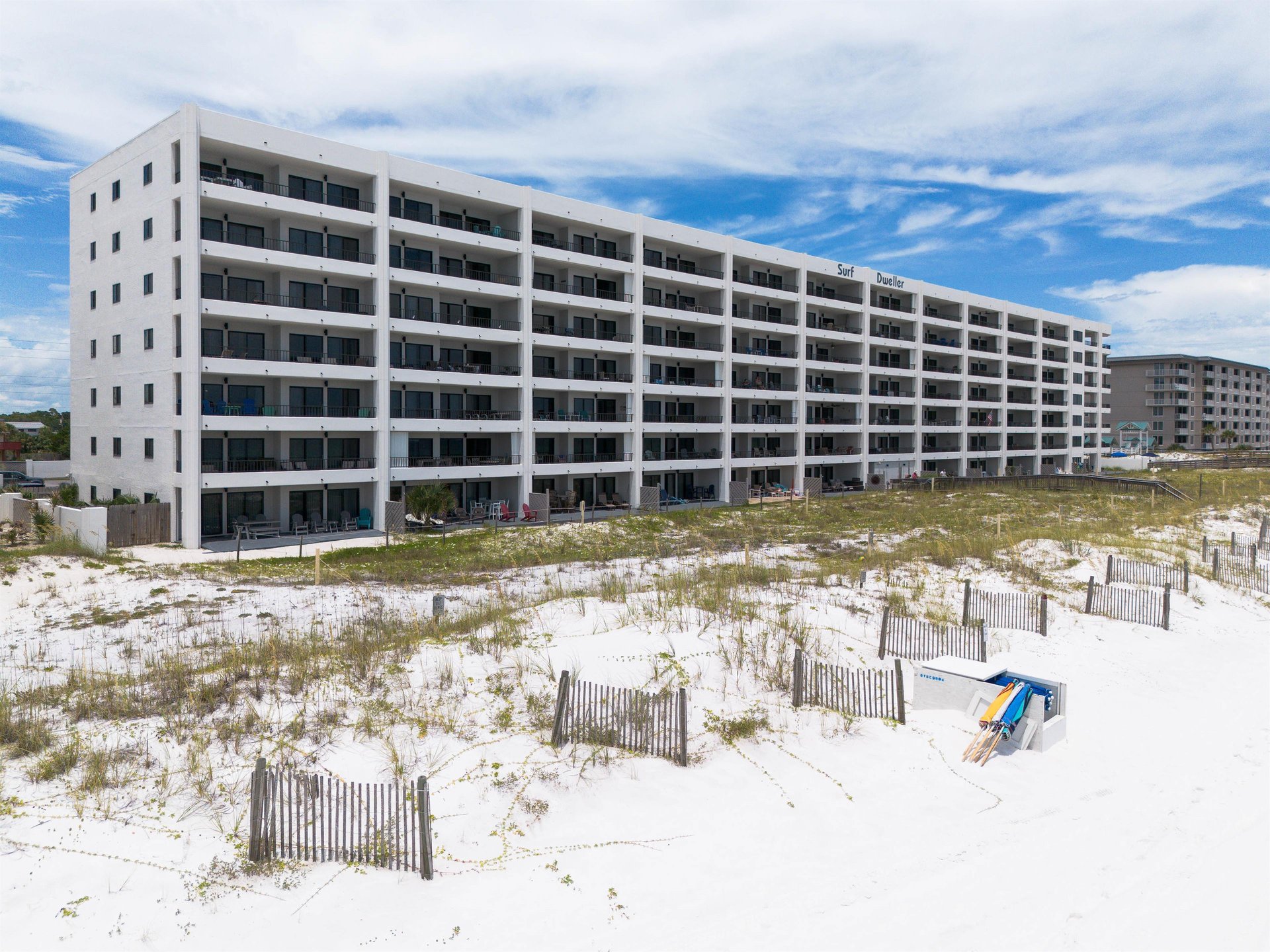 Massive balconies at the Surf Dweller