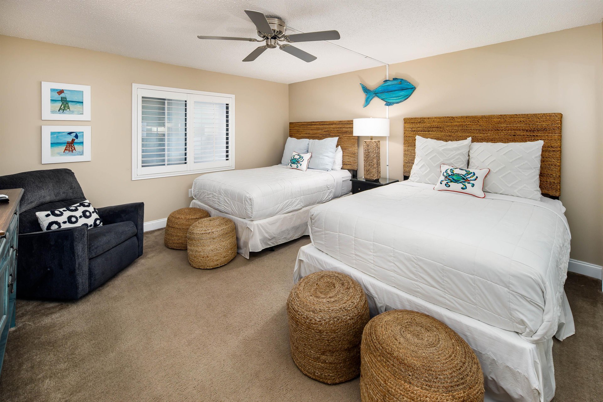 Spacious and attractive this Guest Bedroom offers two Queen beds for all your familys needs.