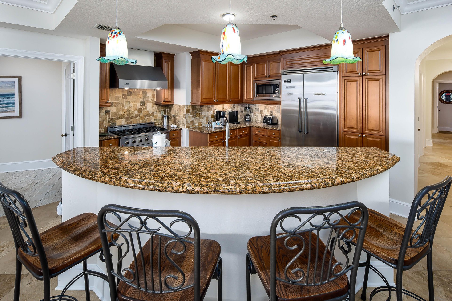 Additional seating at the breakfast bar.