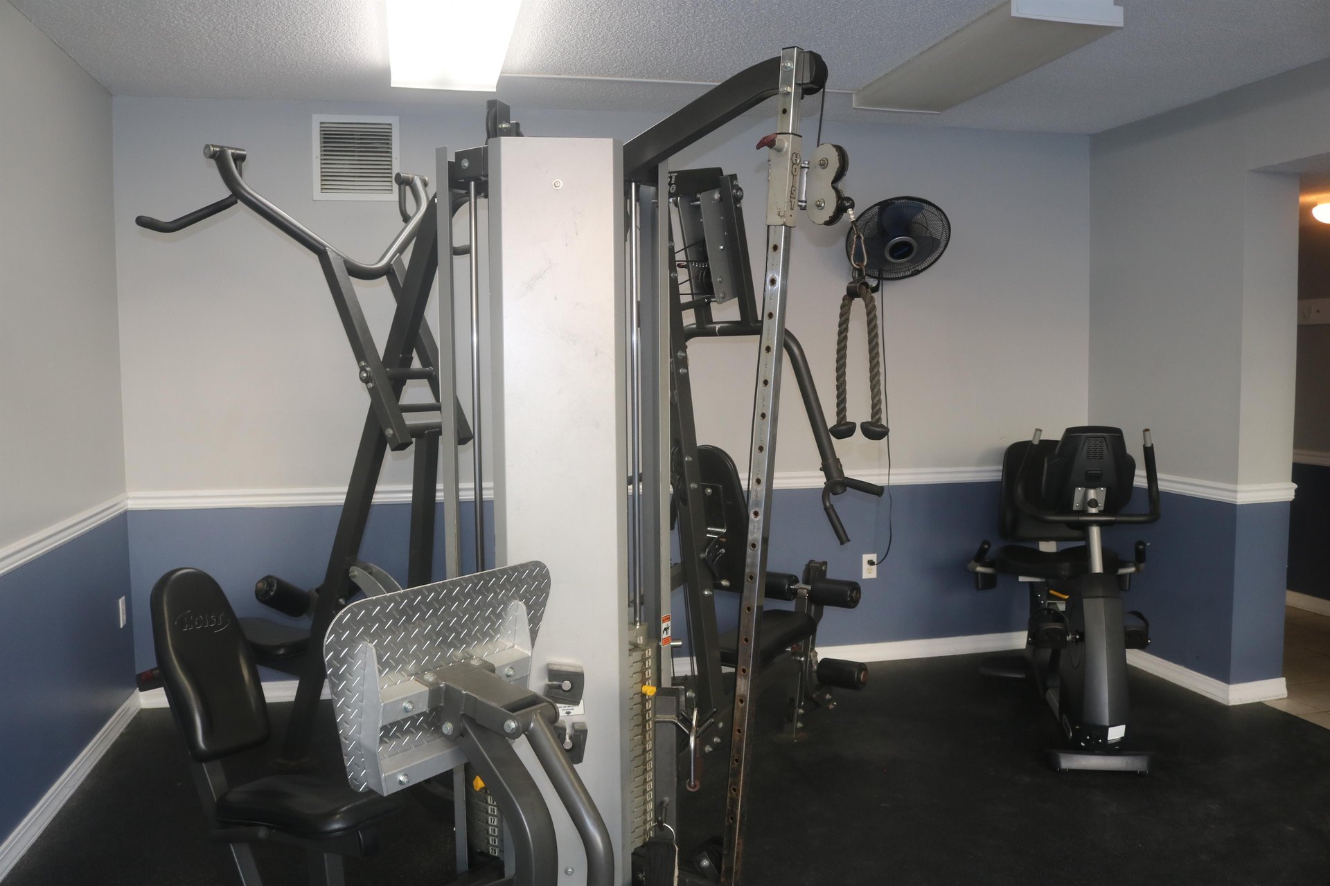 Plenty of equipment to work out on