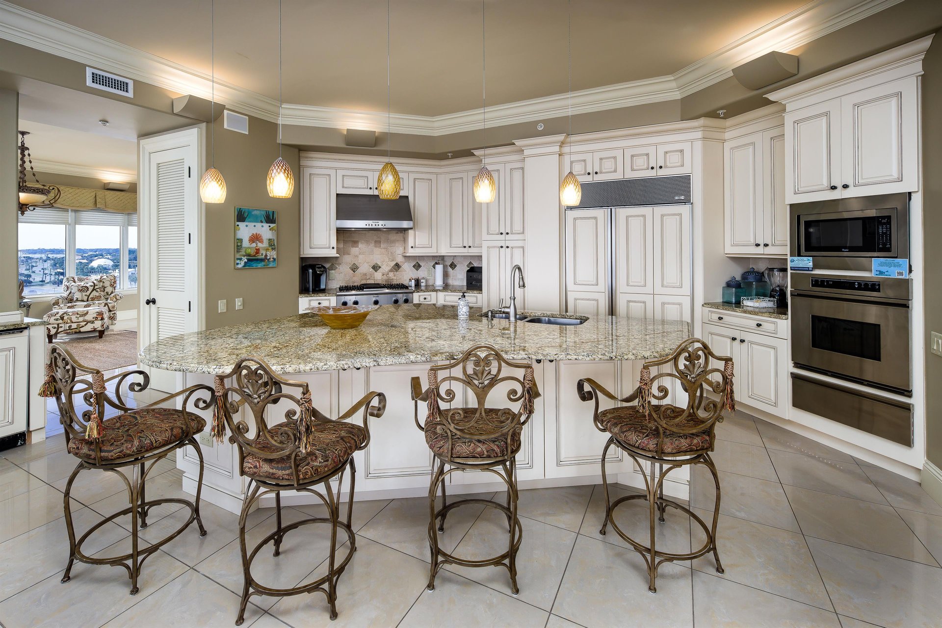 Refrigerator hidden with custom cabinetry