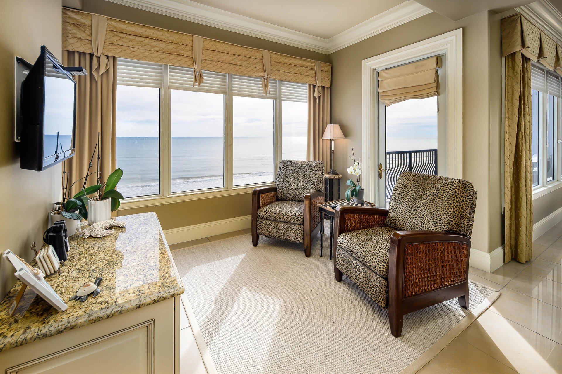 TV sitting area with views that are to die for