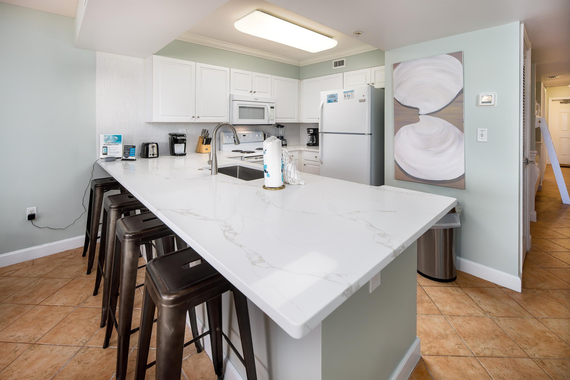Seating for four at the kitchen island