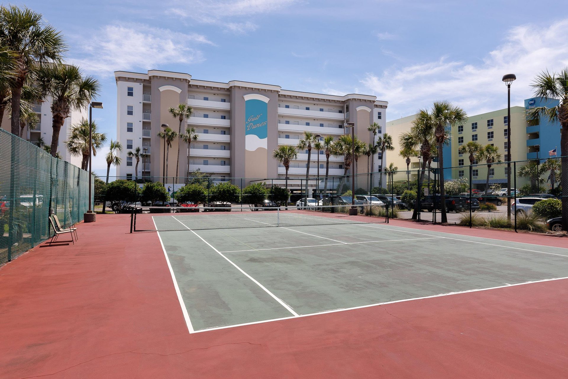 Courts available to Gulf Dunes guests with lighting available for night time play