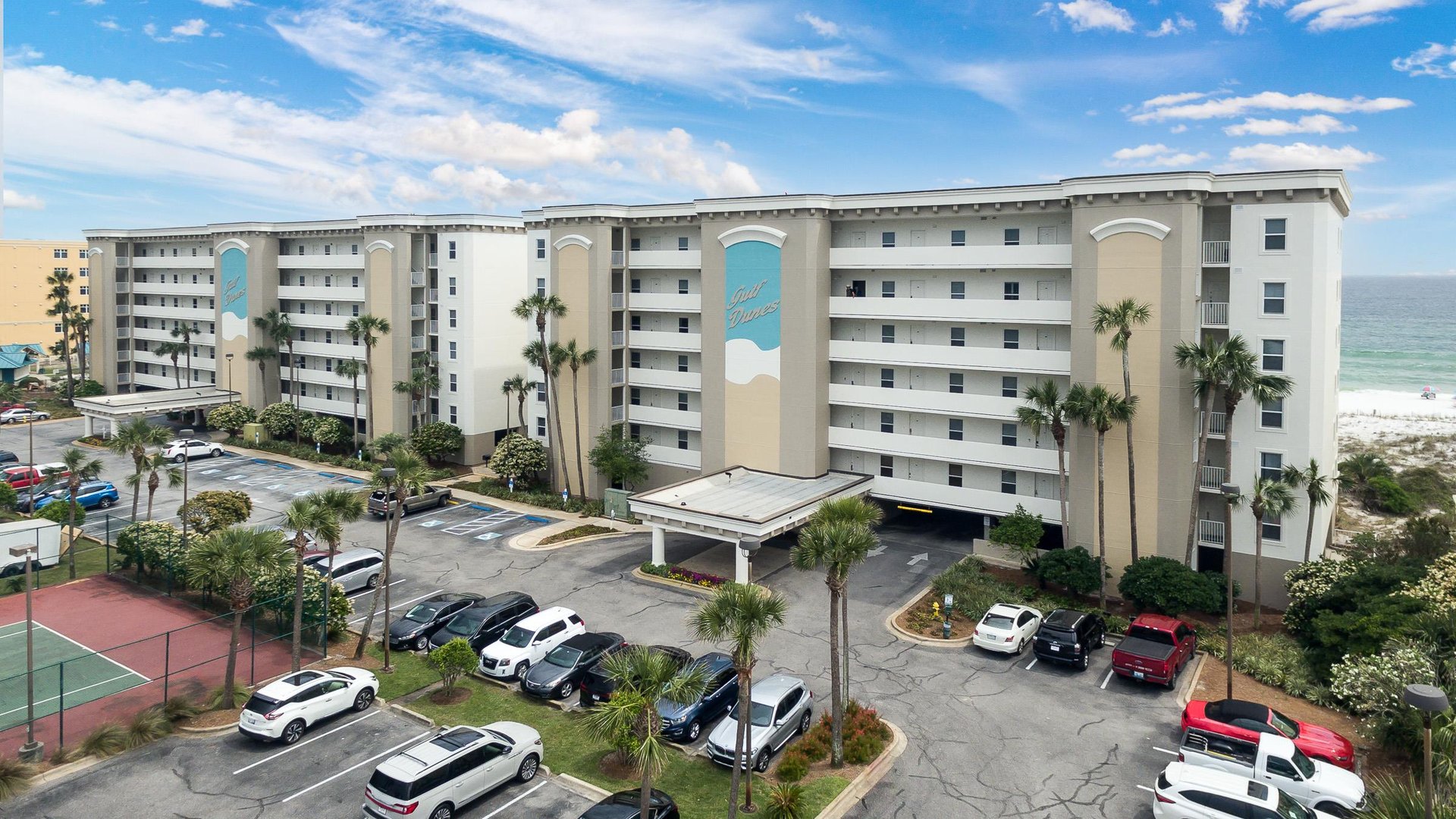 Aerial view of west building