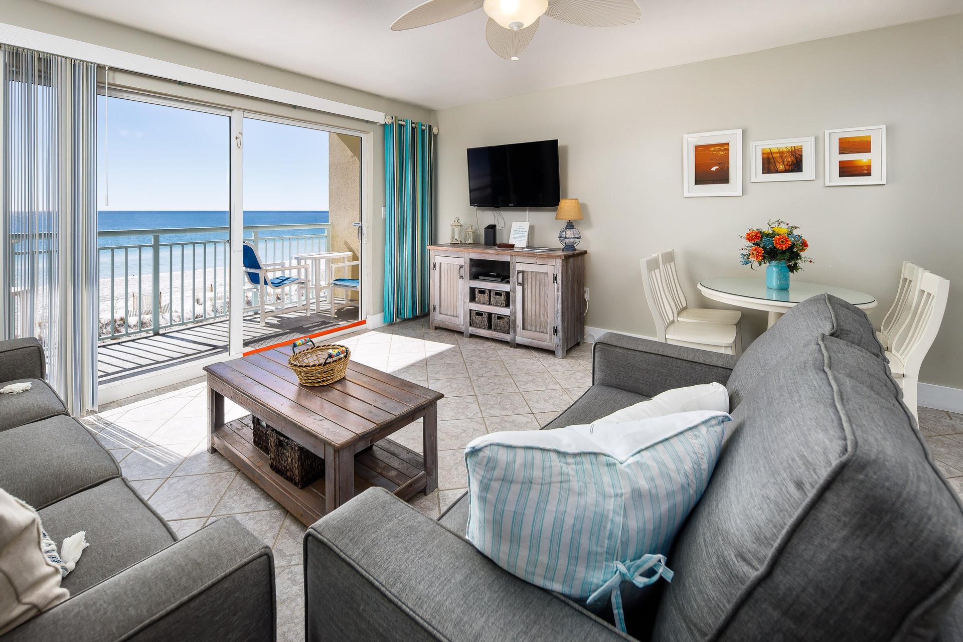 Living Room Breathtaking ocean views and stylish decor—your perfect beach getaway awaits