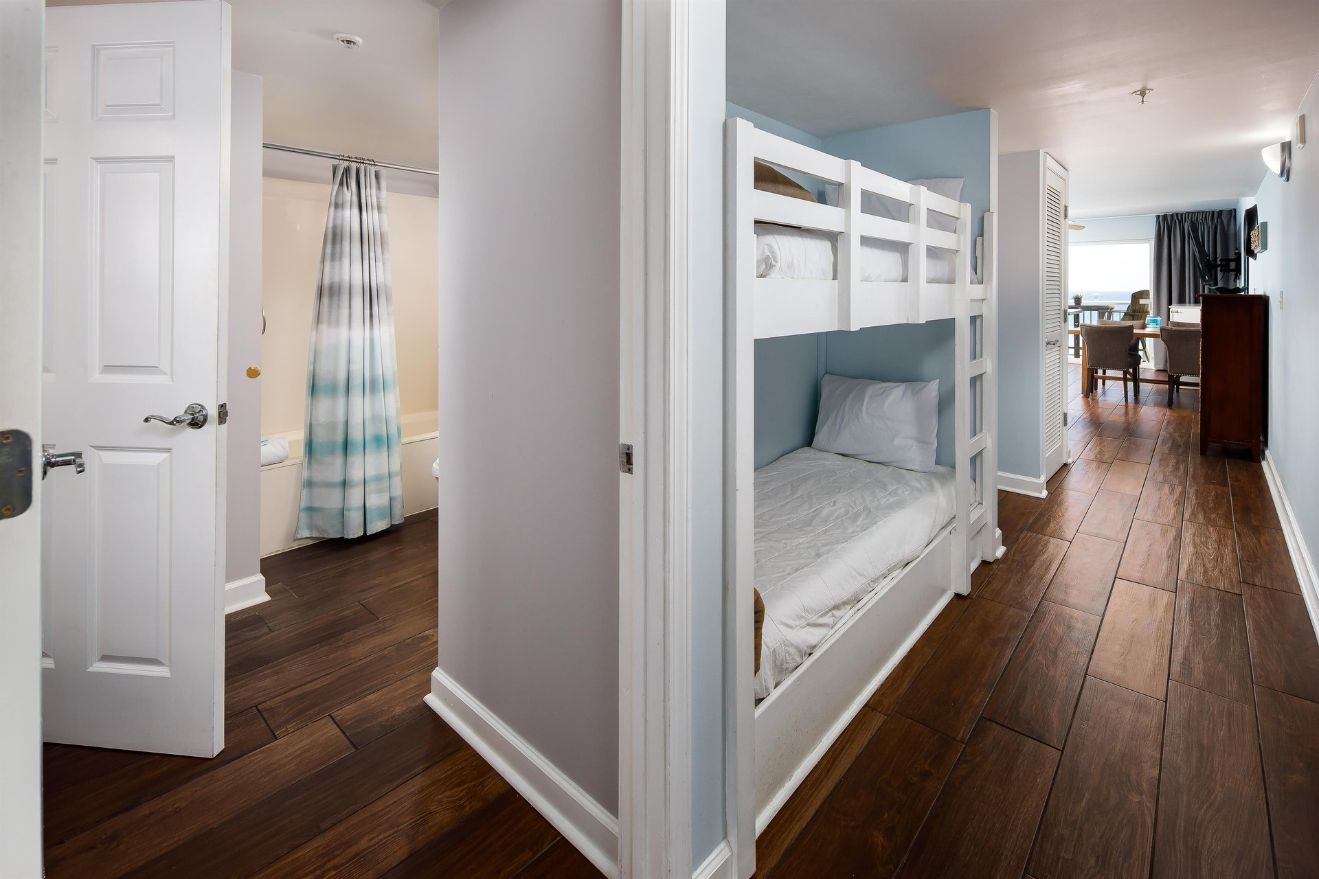 The bunk beds are great for additional sleeping, especially for the youngsters.