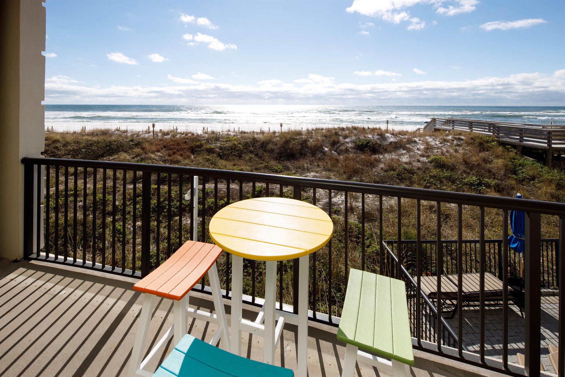 Enjoy a snack on your private balcony
